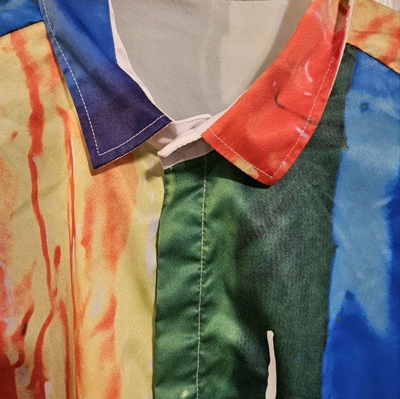 Ding Ge Fu Shi paint drip button up shirt size XL - Picture 6 of 13